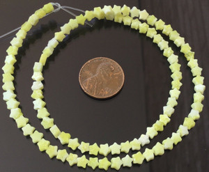 4.5mm Yellow Jade Star Shape Gemstone beads Stone
