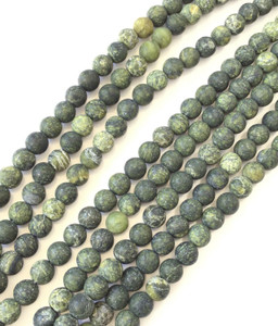 6mm Amazing Dark Green Serpentine Round Gemstone Beads Stone 6mm Amazing Dark Green Serpentine Round Gemstone Beads Stone