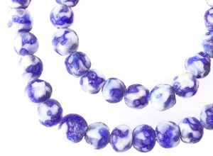 10mm Made in Ghana Blue multi Krobo recycled Glass African trade Beads-Ghana 10mm Made in Ghana Blue multi Krobo recycled Glass African trade Beads-Ghana