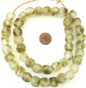 Ghana Handmade Clear Havana Krobo recycled Glass African trade Beads-Ghana Ghana Handmade Clear Havana Krobo recycled Glass African trade Beads-Ghana
