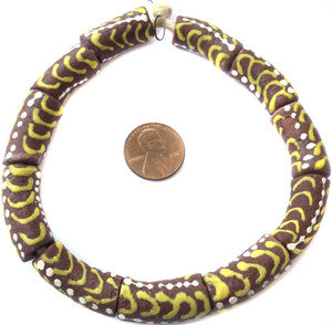 Ghana Handmade recycled Glass brown Multi African Trade beads-Ghana Ghana Handmade recycled Glass brown Multi African Trade beads-Ghana