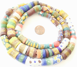 Assortment Handmade Ghana Powder-Glass African Trade beads-Ghana Assortment Handmade Ghana Powder-Glass African Trade beads-Ghana