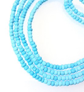 Fine vintage powder blue 3-3.5mm glass beads Trade Beads-Ghana [3026]