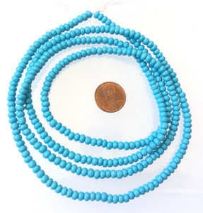 Fine vintage Aqua blue 4-4.5mm glass beads Trade Beads-Ghana