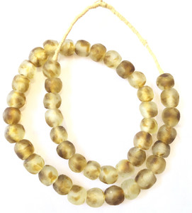 Amber multi clear Krobo recycled Glass African trade Beads-Ghana Amber multi clear Krobo recycled Glass African trade Beads-Ghana