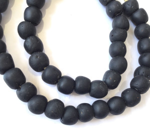 Handmade black Krobo recycled Glass African trade Beads-Ghana Handmade black Krobo recycled Glass African trade Beads-Ghana