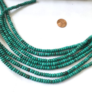 6mm Natural Turquoise Disk Gemstone beads Gemstone Beads