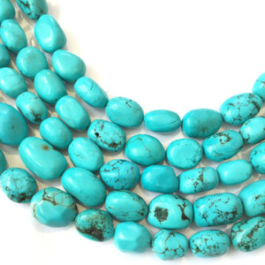 Turquoise oval Nugget Natural Gemstone beads Gemstone Beads