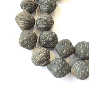 Old African Clay spindle whorl trade beads 