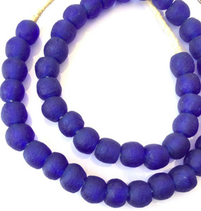 Made in Ghana Krobo Cobalt Blue recycled Glass African trade Beads-Ghana Made in Ghana Krobo Cobalt Blue recycled Glass African trade Beads-Ghana