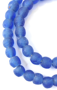 Made in Ghana Krobo Aqua blue recycled Glass African trade Beads-Ghana Made in Ghana Krobo Aqua blue recycled Glass African trade Beads-Ghana
