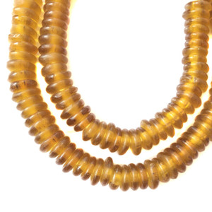 Amber translucent Rondelle Krobo Recycled Glass African trade beads-Ghana Amber translucent Rondelle Krobo Recycled Glass African trade beads-Ghana