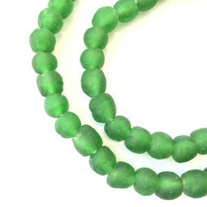 47 Kelly Green Trans Handmade Krobo recycled Glass African trade Beads-Ghana 47 Kelly Green Trans Handmade Krobo recycled Glass African trade Beads-Ghana