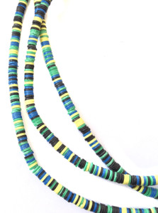 1250 aqua green, blue and black multi Recycled Phono Record African Vinyl Disk trade beads 1250 aqua green, blue and black multi Recycled Phono Record African Vinyl Disk trade beads