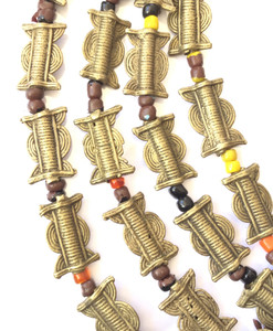 Strand of handmade Baule brass trade beads Strand of handmade Baule brass trade beads