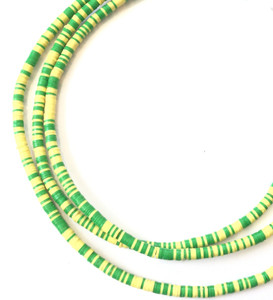 1250 green and yellow multi Recycled Phono Record African Vinyl Disk trade beads 1250 green and yellow multi Recycled Phono Record African Vinyl Disk trade beads