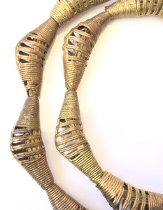 Strand of handmade Baule brass trade beads Strand of handmade Baule brass trade beads