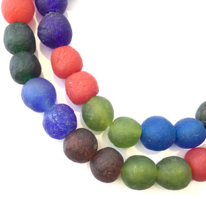 Made in Ghana Krobo multi color recycled Glass African trade Beads Made in Ghana Krobo multi color recycled Glass African trade Beads