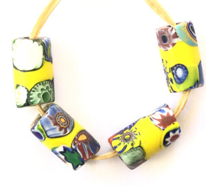 4 pcs Mixed Antique Venetian Millefiori African Glass Trade beads-Ghana [5014]