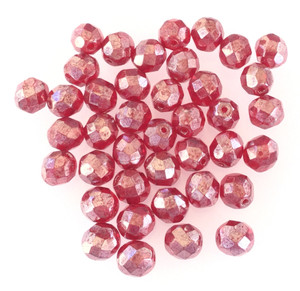 8 mm Czech cranberry red AB fire polish crystal glass beads 8 mm Czech cranberry red AB fire polish crystal glass beads