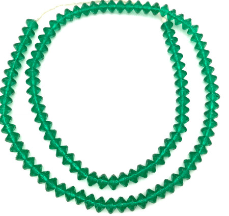 8mm European emerald green Vaseline Czech Bohemian glass beads