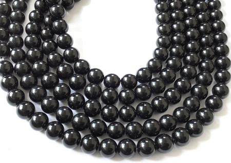 6mm Natural Black onyx Round Faceted Gemstone Beads