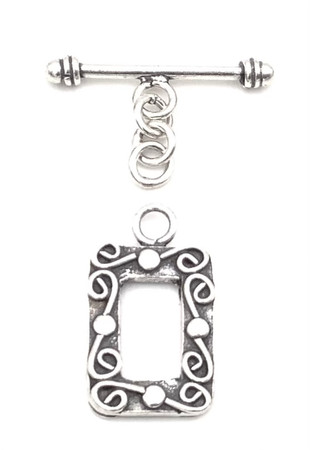 Ornate .925 Sterling silver Toggle set clasps