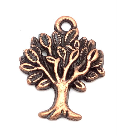 Antique Copper Family Tree Charm Pendant 10Set