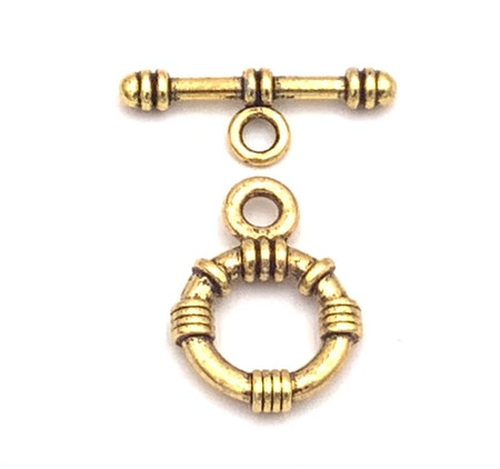 14mm Fancy Gold Plated wired Toggle set clasp