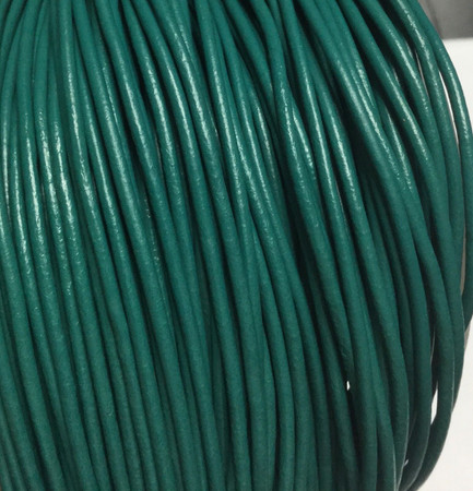 5 Yards Genuine Leather Cord Round Teal Size 1.5mm Jewelry Supplies