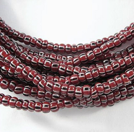 strand Venetian stripe glass trade beads