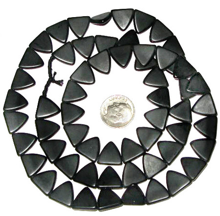 Czech Bohemian black triangles glass trade beads