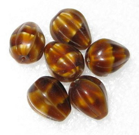 beautiful vintage Czech Bohemian brown glass trade beads