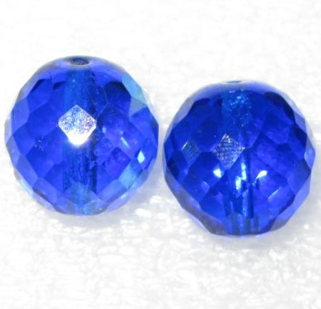 Sapphire blue Czech fire polished faceted glass beads