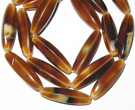fine vintage Czech Bohemian multi brown glass beads