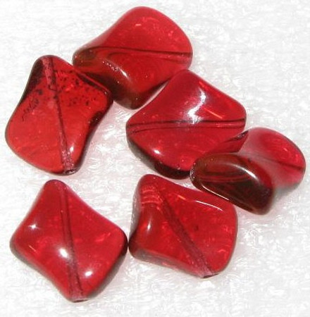 vintage art Czech rasberry diamond glass beads