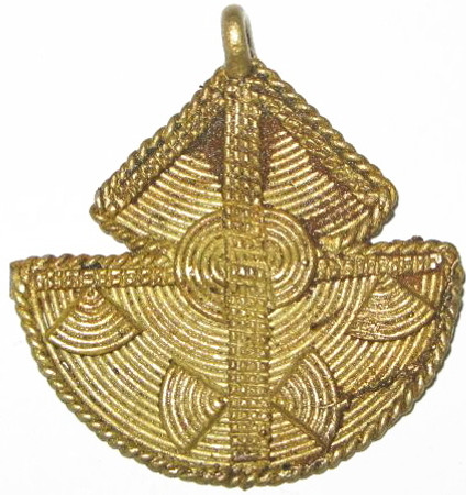 Authentic African handmade brass pendant
