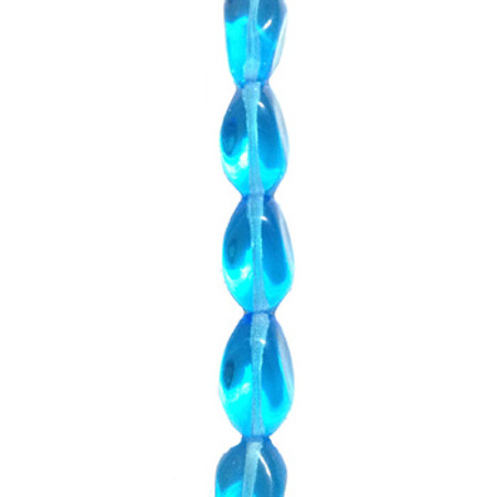 Czech Crystal Blue Oval glass beads 7 inch strand
