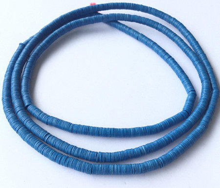 1250 Blue Recycled Phono Record African Vinyl Disk trade beads [9024]