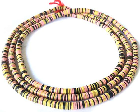 1110 Recycled Phono Vinyl Disk Multi Colored African Trade beads [9022]