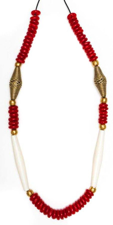 Annular Red Glass Necklace