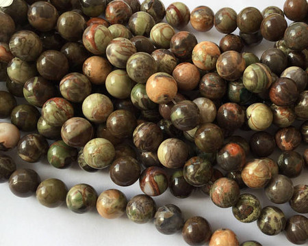 Fine Natural Rainforest agate Agate Round Gemstone beads Beading
