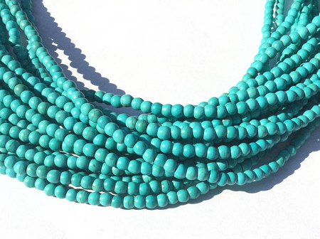 147 Tiny Fine turquoise round gemstone beads