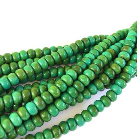 43 Fine Green Round Howlite Gemstone beads