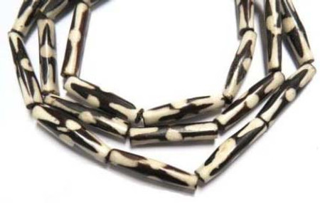 Strand of African batik bone trade beads