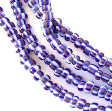 Ghana Purple stripes Ghana seed Beads Glass African Trade Beads from Ghana [3079]