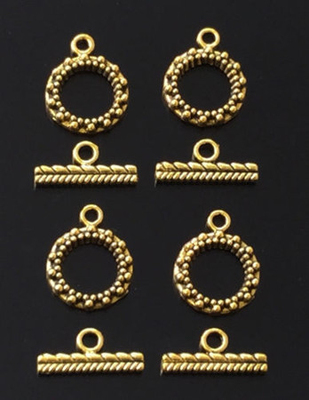 4PCS Antique Gold round multi shape Toggle Clasps jewelry-supplies