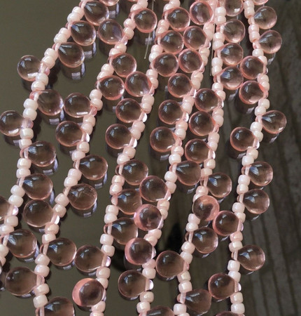 25 Fine Vintage Trade Transparent Pink Drop Czech Bohemian Glass beads