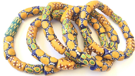 Handmade Ghana Fancy Warm Summer multi bracelet-African Trade Beads-Ghana