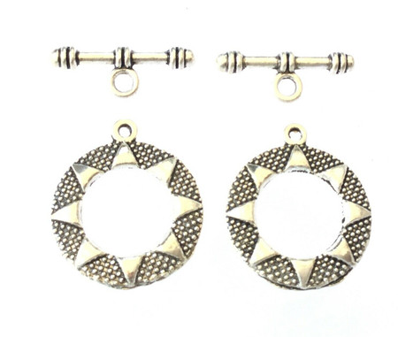 2sets Antique Silver Star Point Fancy Toggle Clasps-jewelry supplies